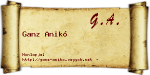 Ganz Anikó névjegykártya